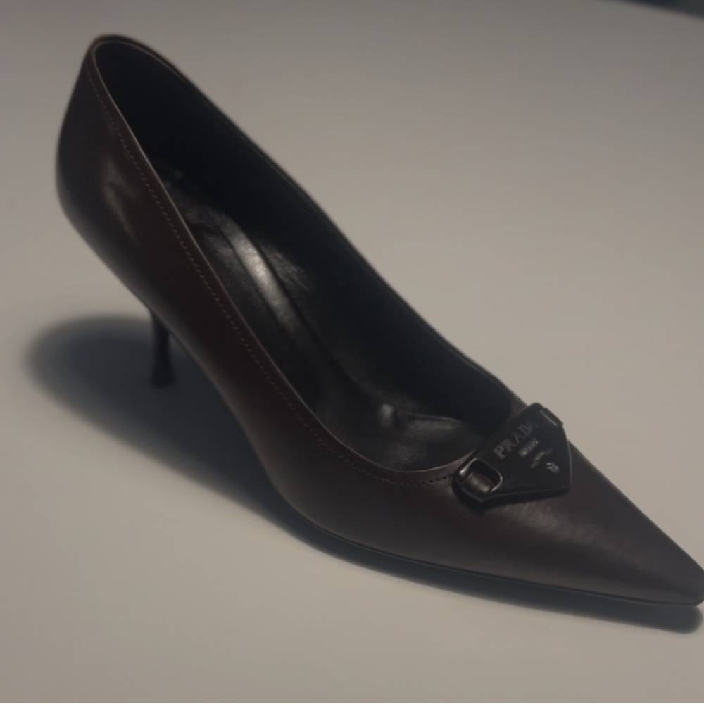 Prada Women's Dark Brown Leather Heels
